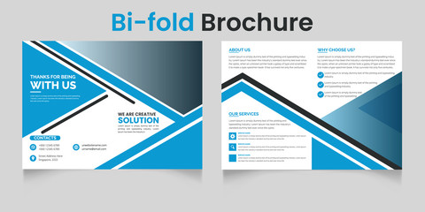Business bi-fold brochure Template or magazine cover design vector template