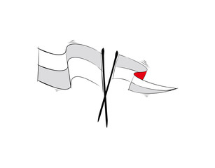 Flag Flat on white background in vector illustration