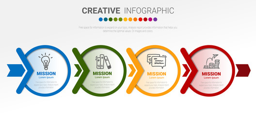 Presentation business infographic template with 4 options. Vector illustration.

