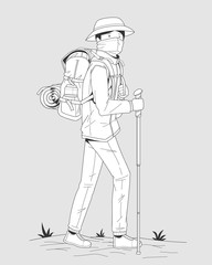 A hiker going solo trip
