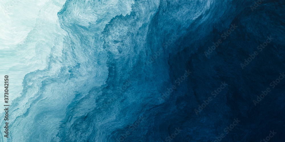 Poster abstract watercolor paint background by gradient deep blue color with liquid fluid grunge texture fo