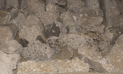 Stones texture background. Concrete stones, construction in process