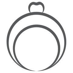 
Wedding ring, line icon in editable style 
