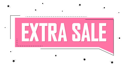 Extra Sale, promotion banner design template, discount tag, vector illustration