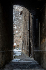 pictorial old streets of the Italian villages of Scanno