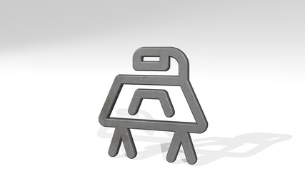 office desk lamp 3D icon standing on the floor, 3D illustration