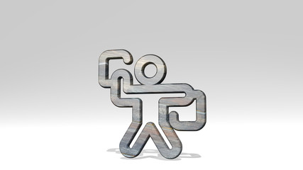 SIGNAL FLAGS 3D icon standing on the floor, 3D illustration