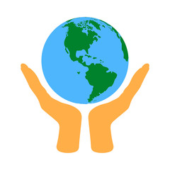 Hands Holding Planet Icon