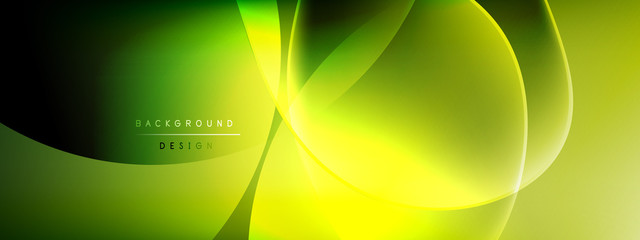 Vector abstract background - liquid bubble shapes on fluid gradient with shadows and light effects. Shiny design template for text