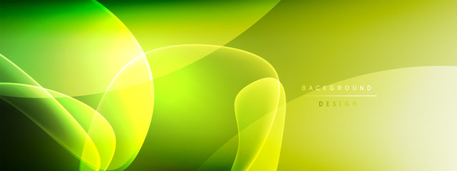 Vector abstract background - liquid bubble shapes on fluid gradient with shadows and light effects. Shiny design template for text