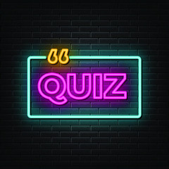 Obraz premium Quiz neon signs vector. Design template neon sign
