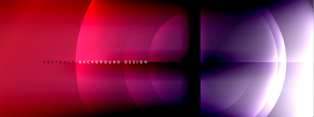 Vector abstract background - circle and cross on fluid gradient with shadows and light effects. Techno or business shiny design templates for text