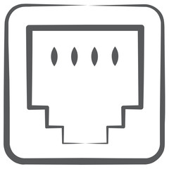 
Computer port vector style, ethernet port 
