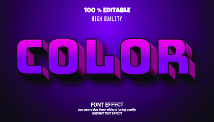 Modern 3d text effect, editable font effect