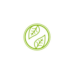 modern green leaf vector logo template