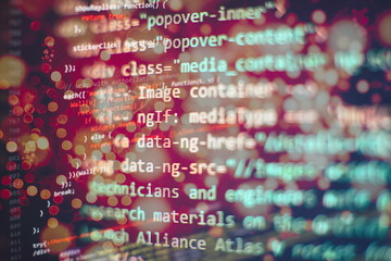 Code text written and created entirely by myself. Abstract computer programming code script.