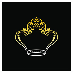 gold crown vector icon in outline