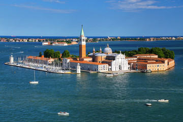 Obraz na płótnie Canvas Aerial view of San Giorgio Maggiore Island in Venice, Italy