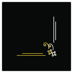 decorative corner vector gold and white icon in outline 