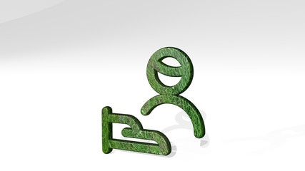 SINGLE MAN ACTIONS SHARE 3D icon standing on the floor, 3D illustration