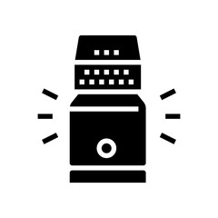 electronic salt bottle glyph icon vector. electronic salt bottle sign. isolated contour symbol black illustration