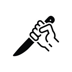 Black solid  icon for threaten