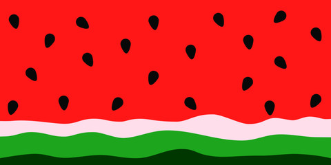 Watermelon vector with soft color. Watermelon slice background with seed. Design template,wallpaper, and background.