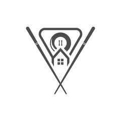 Billiards Home logo design vector. Sport labels for poolroom. Billiards club logo template.