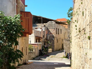 Fototapeta na wymiar Street in the old town Rhodes, Greece