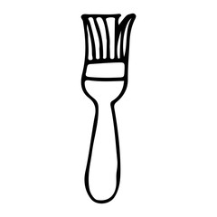 Doodlewall  paint brush icon in vector. Hand drawn wall paint brush in vector