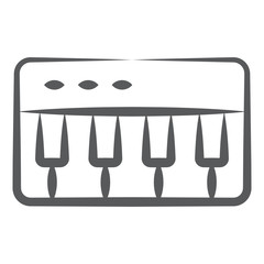 
Musical keyboard, icon of piano in line style 
