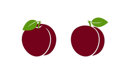 Plum logo. Isolated plum on white background