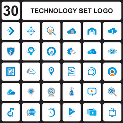 technology set logo , digital set logo