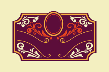 Fileteado Style Border Template Vector with flourish ornate