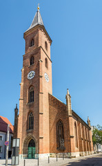 Fototapeta na wymiar View at the Church of Saint Mathaus in Ingolstadt, Germany