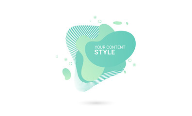 Unique abstract graphic elements. design with a gradient colors shape. Design template for presentation or flyer. Abstract forms green dynamic composition. Minimal mesh background. Modern style vector