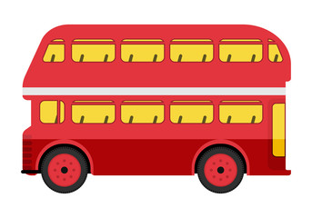 Autobús rojo de dos pisos típico de Reino Unido.