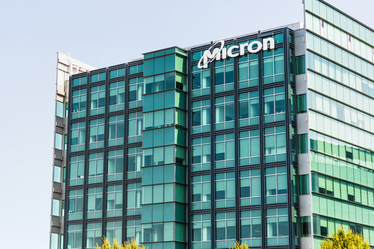 August 1, 2020 San Jose / CA / USA - Micron headquarters in Silicon Valley; Micron Technology, Inc. is an American producer of computer memory and computer data storage