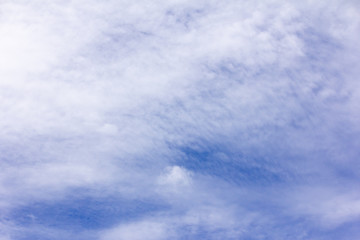 Clear blue color sky with white cloud background