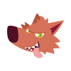 Halloween werewolf head cartoon vector design