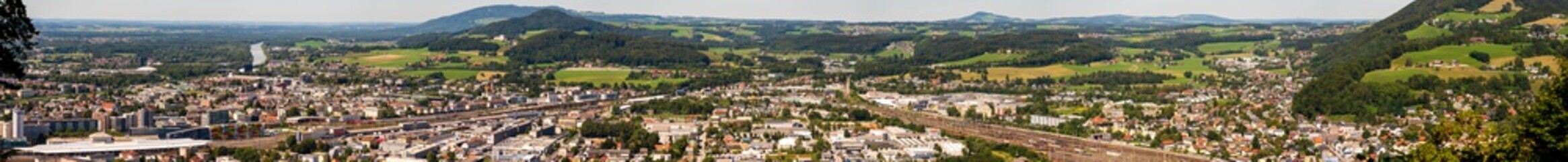 Salzburg Stadt Panorama vom Kapuzinerberg in Salzburg Österreich