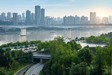 Urban skyline and Bridge in Chongqing, China