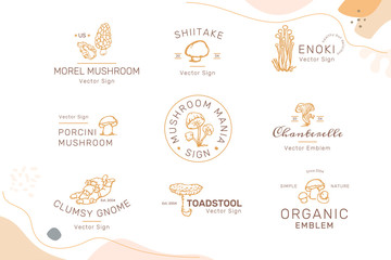 Mushroom Emblems Set