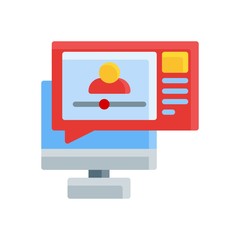 vlog icon isolated on white background. vector illustration in flat style. EPS 10