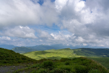 夏の車山山頂からの眺望
