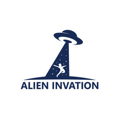 Alien Invasion Logo Template Design Vector © alimmus