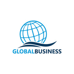 Global Business Logo Template Design Vector
