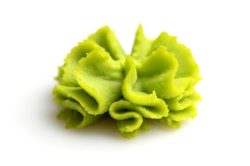 Wasabi portion on white background.