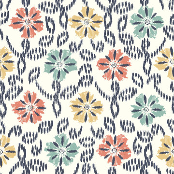 Seamless abstract pattern with the image of flowers
