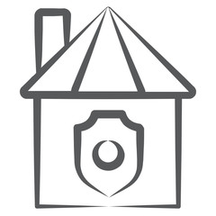 
Home security icon designed with brush stroke
